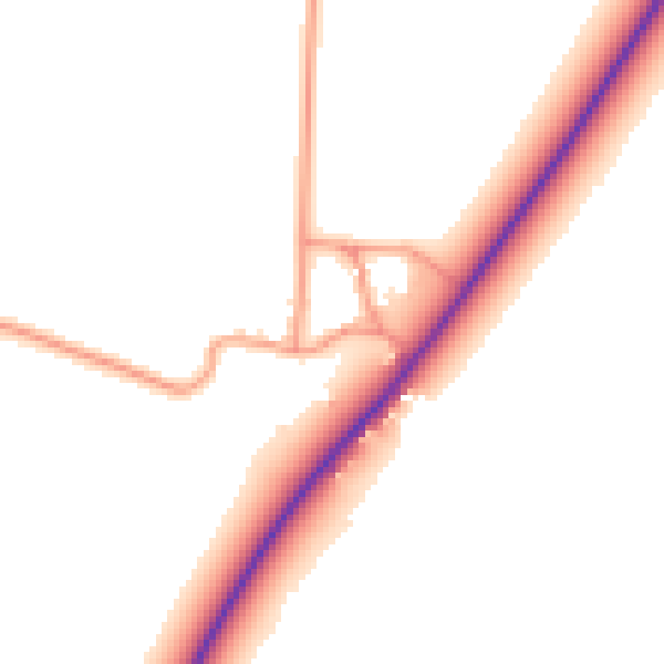 Daytime road noise heatmap for NN14 3ED