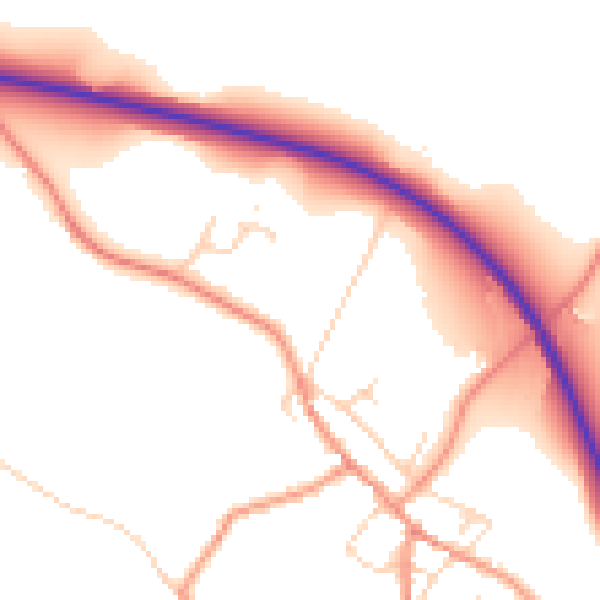Daytime road noise heatmap for NN14 3HQ