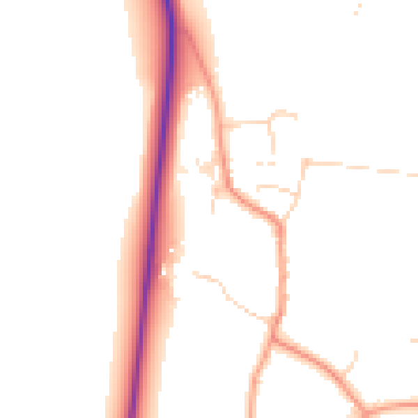 Daytime road noise heatmap for NN14 3HU