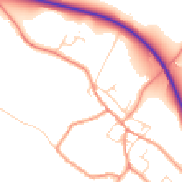 Daytime road noise heatmap for NN14 3HX