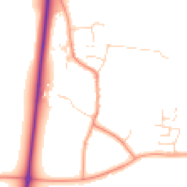 Daytime road noise heatmap for NN14 3JX