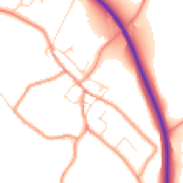 Daytime road noise heatmap for NN14 3LX