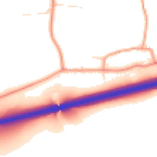 Daytime road noise heatmap for NN14 4AF