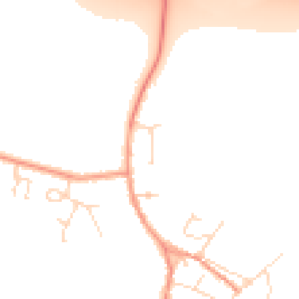 Daytime road noise heatmap for NN14 4JQ