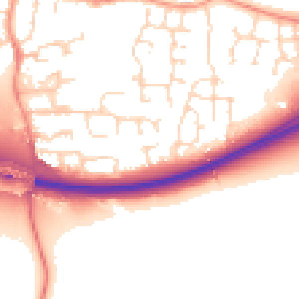 Daytime road noise heatmap for NN14 4LH