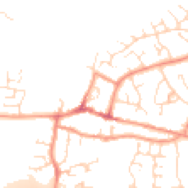 Daytime road noise heatmap for NN14 4LL