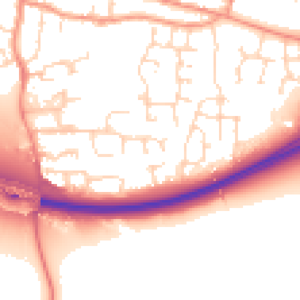 Daytime road noise heatmap for NN14 4LP