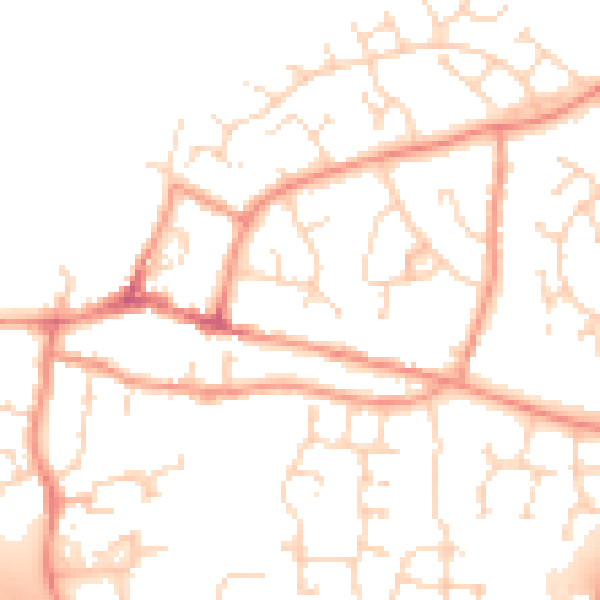 Daytime road noise heatmap for NN14 4NE