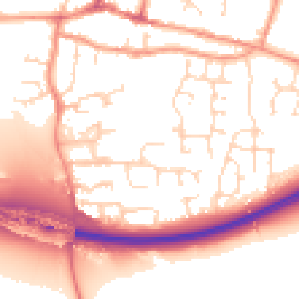 Daytime road noise heatmap for NN14 4PY