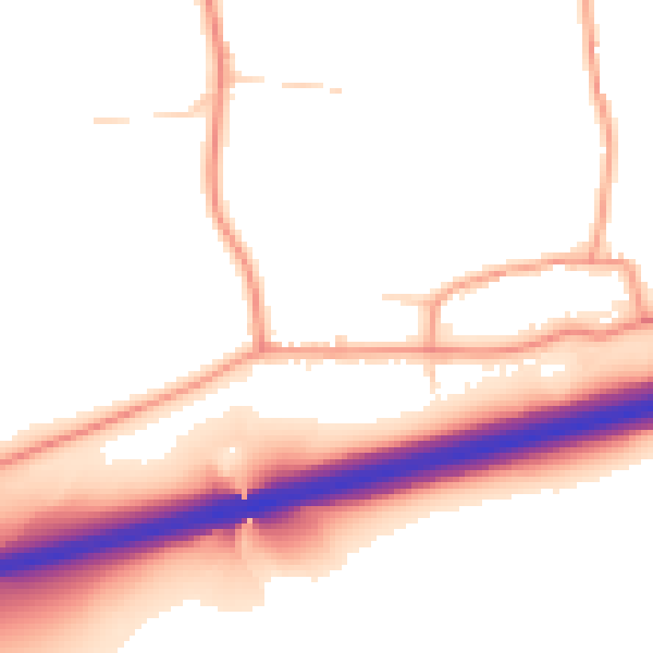 Daytime road noise heatmap for NN14 4QH