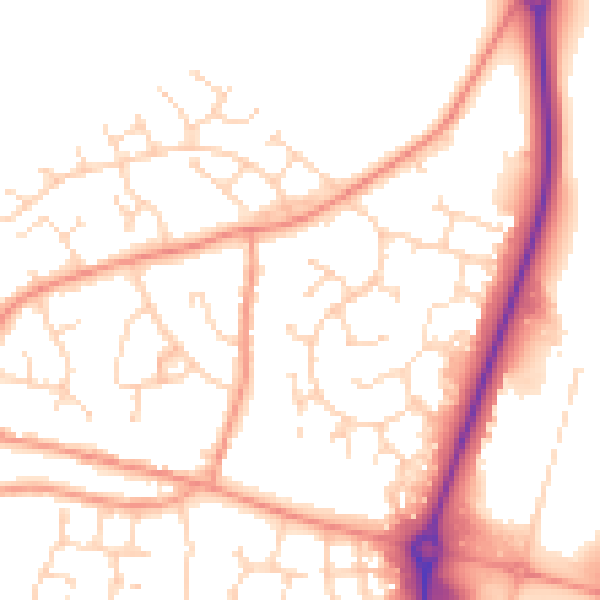 Daytime road noise heatmap for NN14 4SB