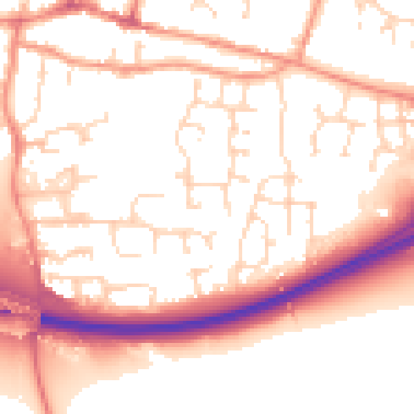 Daytime road noise heatmap for NN14 4XA