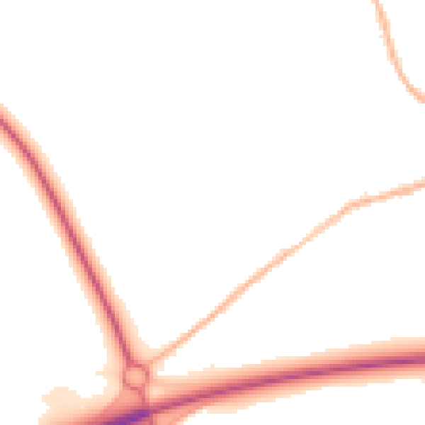 Night-time road noise heatmap for NN14 6AS