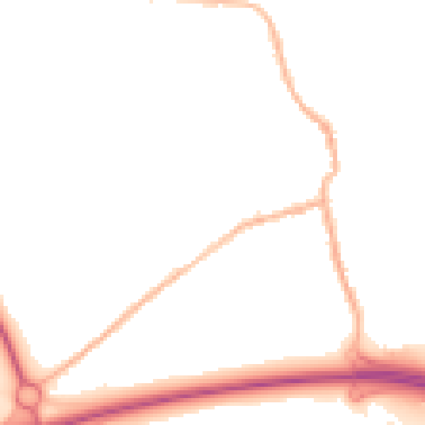 Night-time road noise heatmap for NN14 6AZ