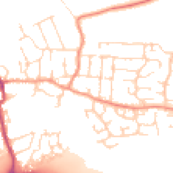 Daytime road noise heatmap for NN14 6BD