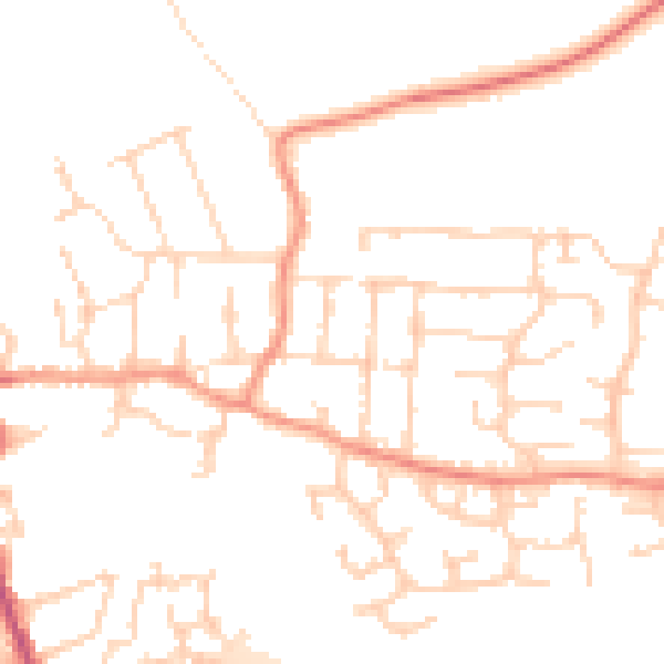 Daytime road noise heatmap for NN14 6DD