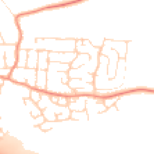Daytime road noise heatmap for NN14 6DP
