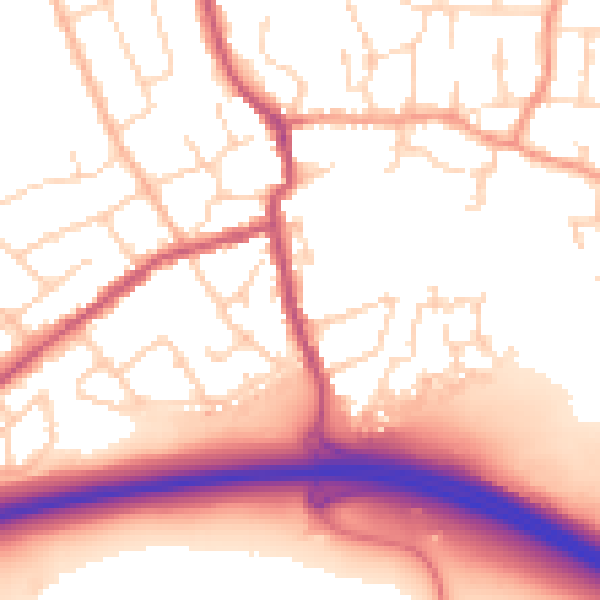 Daytime road noise heatmap for NN14 6EF