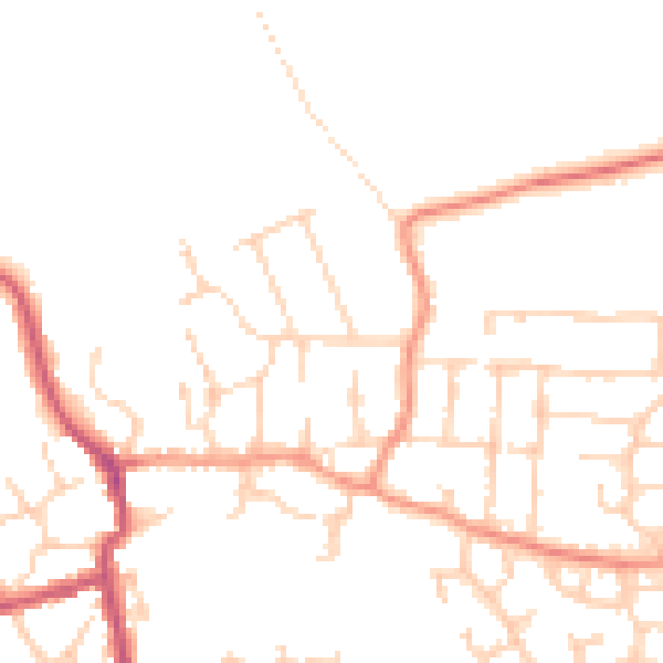 Daytime road noise heatmap for NN14 6EZ