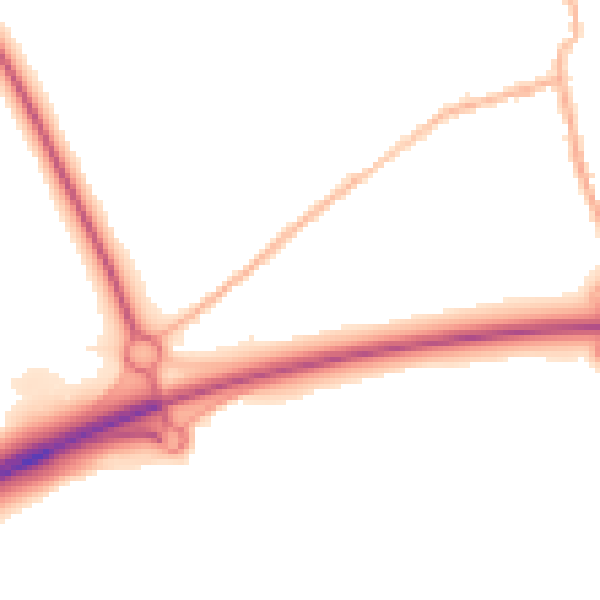 Night-time road noise heatmap for NN14 6FJ