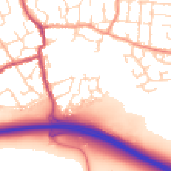 Daytime road noise heatmap for NN14 6GS