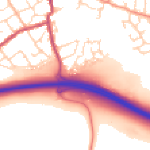 Daytime road noise heatmap for NN14 6GZ