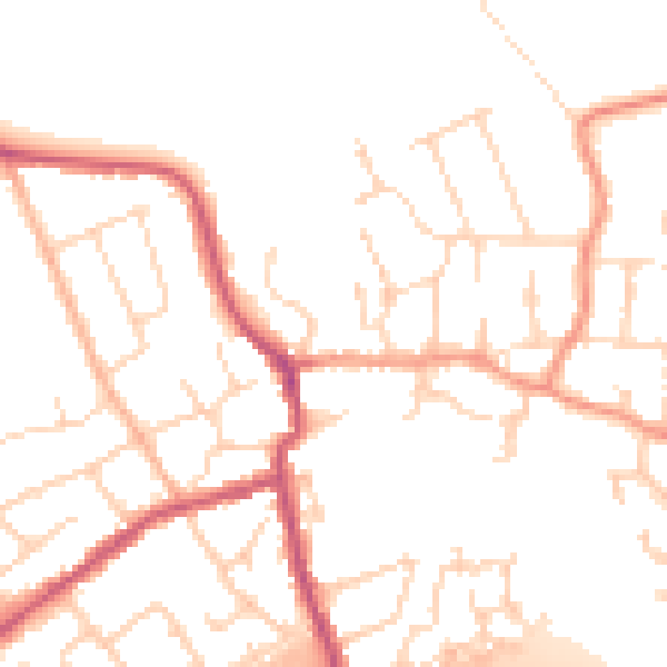 Daytime road noise heatmap for NN14 6HZ