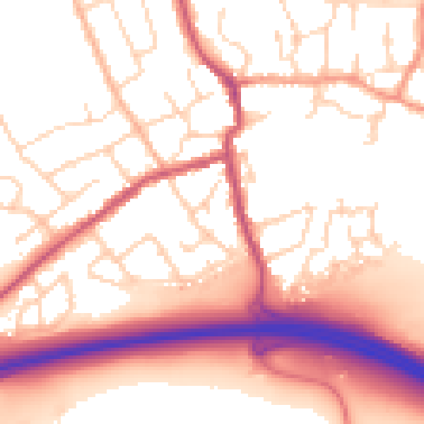 Daytime road noise heatmap for NN14 6JX