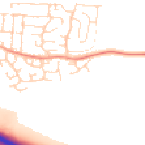 Daytime road noise heatmap for NN14 6LD