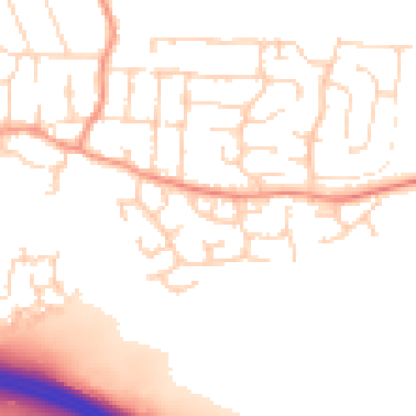 Daytime road noise heatmap for NN14 6SL