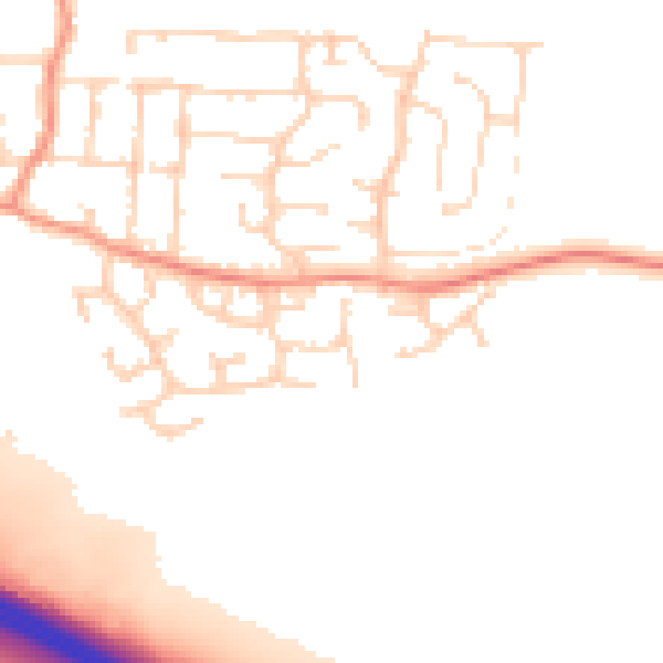 Daytime road noise heatmap for NN14 6SU