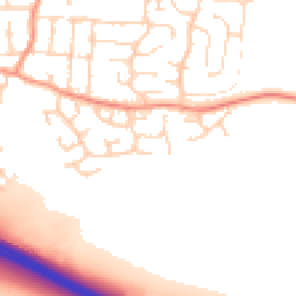 Daytime road noise heatmap for NN14 6SZ