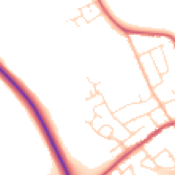 Daytime road noise heatmap for NN14 6YA