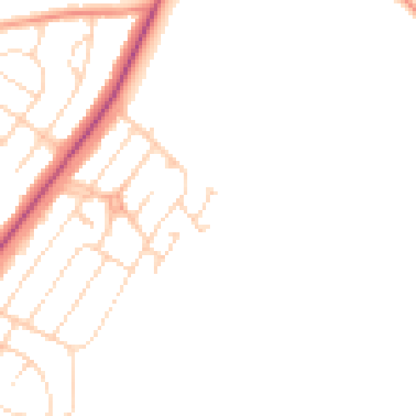 Daytime road noise heatmap for NN16 0AE