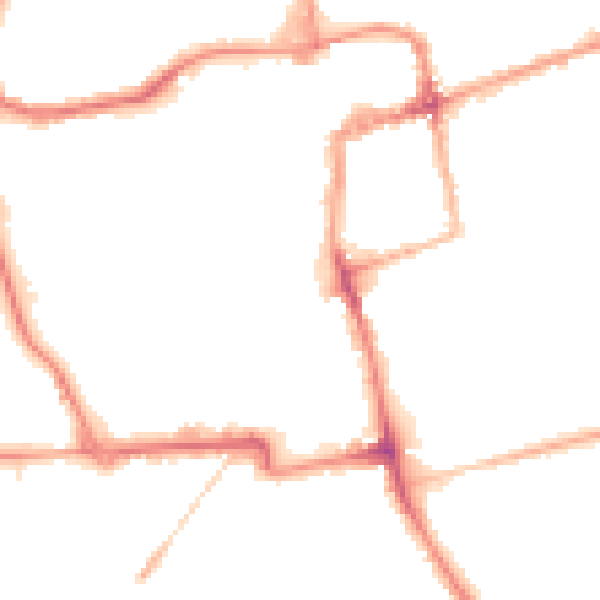Night-time road noise heatmap for NN16 0AH