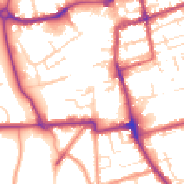 Daytime road noise heatmap for NN16 0AJ