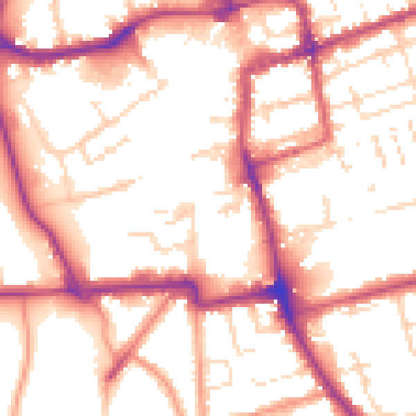 Daytime road noise heatmap for NN16 0AL