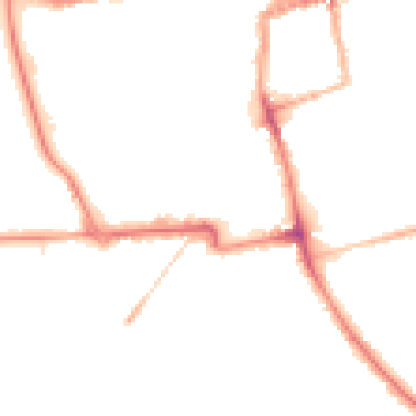 Night-time road noise heatmap for NN16 0AN