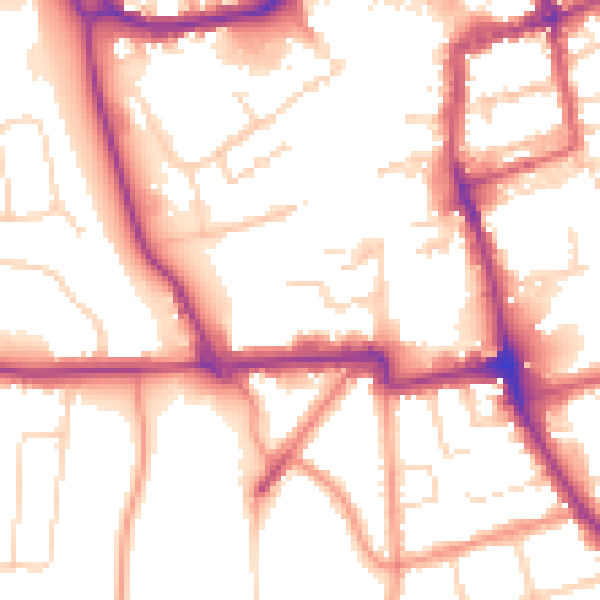 Daytime road noise heatmap for NN16 0AP