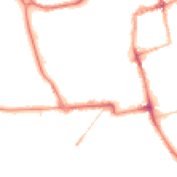 Night-time road noise heatmap for NN16 0AP