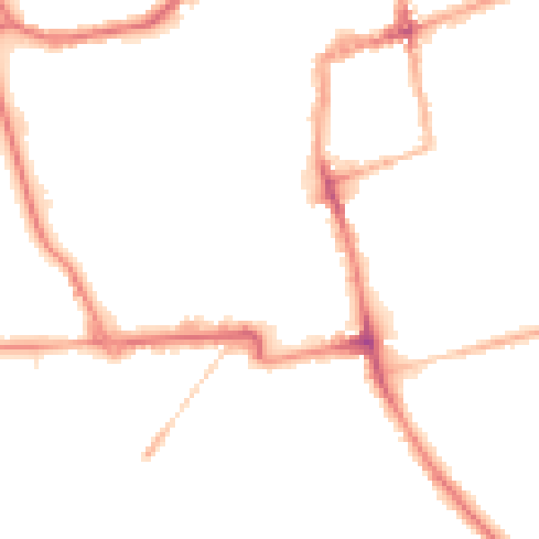 Night-time road noise heatmap for NN16 0AQ
