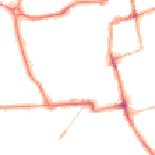 Night-time road noise heatmap for NN16 0AR