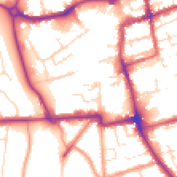 Daytime road noise heatmap for NN16 0AS
