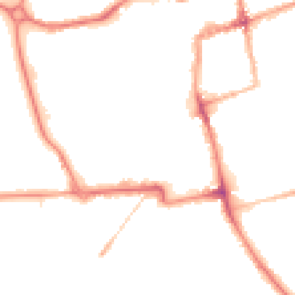 Night-time road noise heatmap for NN16 0AT
