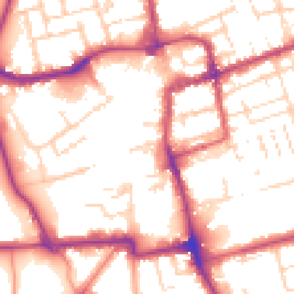 Daytime road noise heatmap for NN16 0BE