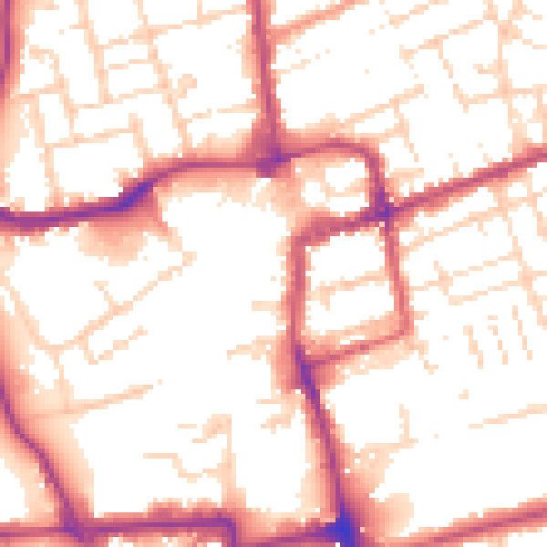 Daytime road noise heatmap for NN16 0BF