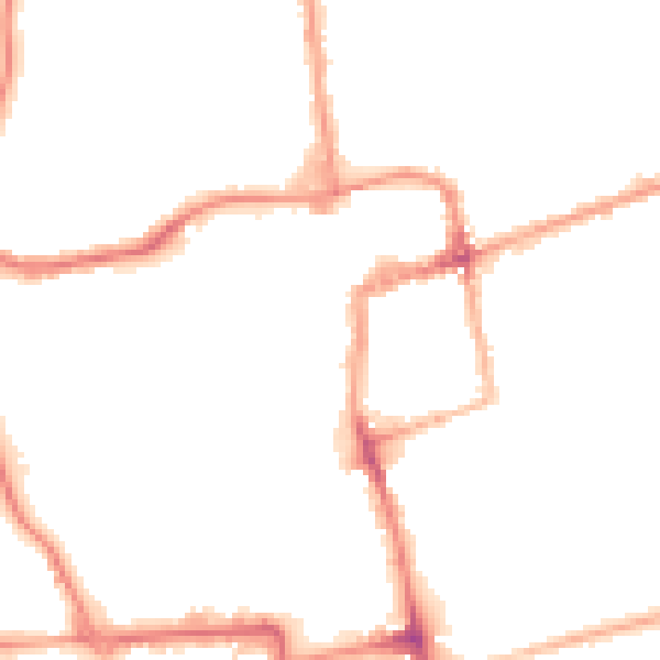 Night-time road noise heatmap for NN16 0BF