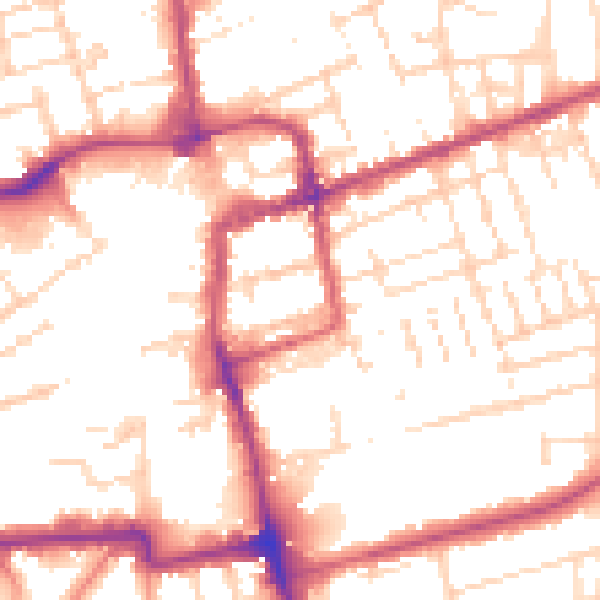 Daytime road noise heatmap for NN16 0BG