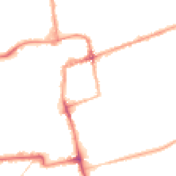 Night-time road noise heatmap for NN16 0BG