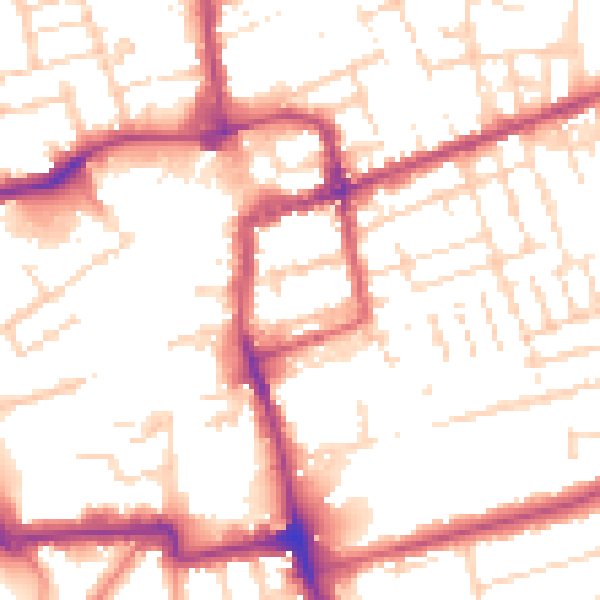 Daytime road noise heatmap for NN16 0BJ